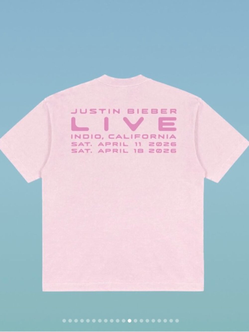 SKYLRK Justin Bieber Coachella Live Tee Pink
